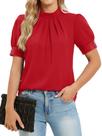Blusa feminina Funlingo com gola falsa e manga bufante vermelha S Blusa feminina Funlingo com gola falsa e manga bufante vermelha S