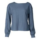 Blusa Feminina Giraffe Gola Canoa Texturizada Azul