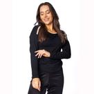 Blusa Feminina Giraffe Manga Longa Decote Canoa Preto