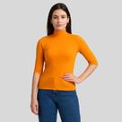 Blusa Feminina Gola Alta Manga 3/4 Cereja Rosa