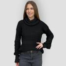 Blusa Feminina Gola Alta Tricô Ombro Caído Casual Sofisticada Moda Inverno