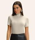 Blusa Feminina Gola Alta ViscoTrico Básica Endless Bege Blusa Feminina Gola Alta ViscoTrico Básica Endless Bege
