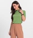 Blusa Feminina Gola Alta ViscoTrico Básica Endless Verde