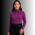Blusa Feminina Gola Ampla Assimétrica Manga Longa Tricot - Gris Cativa