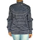 Blusa Feminina Gola Cacharrel Manga Longa Punho Soltinha Peças Sortidas Jacquard Pp ao Plus Size