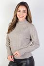 Blusa feminina gola rolê manga bispo 81190