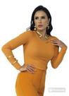 Blusa Feminina Gola V Manga Longa Canelada Blusa Feminina Gola V Manga Longa Canelada