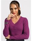 Blusa Feminina Gola V Manga Longa Canelada Blusa Feminina Gola V Manga Longa Canelada