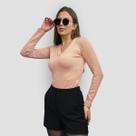 Blusa Feminina Gola V Tricot Lã Inverno Com Elastano Basica