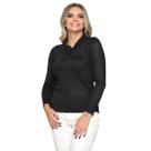 Blusa Feminina Gola V Tricot Lã Inverno Com Elastano Basica