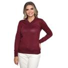 Blusa Feminina Gola V Tricot Lã Inverno Com Elastano Basica