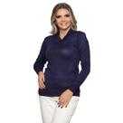Blusa Feminina Gola V Tricot Lã Inverno Com Elastano Basica