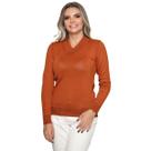 Blusa Feminina Gola V Tricot Lã Inverno Com Elastano Basica