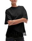 Blusa feminina GTLIAE, renda, patchwork, de verão, preta, tamanho M