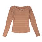 Blusa Feminina Habana Canelada com Listras Bege