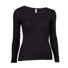 Blusa Feminina Habana Canelada Manga Longa Preto