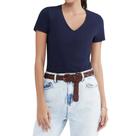 Blusa Feminina Hering MC Slim Azul Marinho - 02TQAX7EN