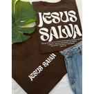 Blusa Feminina Jesus Salva T -Shirt moda 100% Algodão Envio Imediato P AO G2 Plus Size