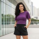 Blusa Feminina Justa Canelada Cereja Rosa