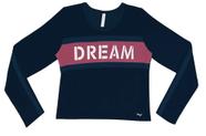 Blusa Feminina Juvenil Teen Cropped Manga Longa Em Moletinho Dream Nº 12 Ao 18