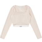 Blusa Feminina Lecimar Manga Longa Canelado Trançado
