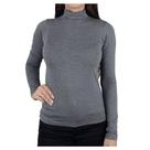 Blusa Feminina Linha Leve ML Gola Alta Cinza - 736