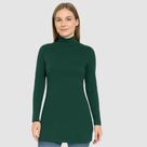 Blusa Feminina Long Manga Longa com Gola Alta - Cereja Rosa Blusa Feminina Long Manga Longa com Gola Alta - Cereja Rosa