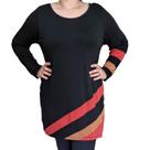 Blusa Feminina Longa Arruaça Viscose Plus Size Faixas Colors