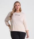 Blusa Feminina Manga 3/4 Plus Size Secret Glam Bege