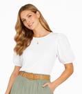 Blusa Feminina Manga Com Volume Infinita Cor Bege