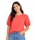 Blusa Feminina Manga Com Volume Infinita Cor Laranja
