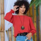 Blusa Feminina Manga Comprida Camisa Social Cropped Duna
