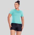 Blusa Feminina Manga Curta Beach Tennis, Treino, Corrida Transpassada Nas Costas Tecido Respirável Gola Redonda