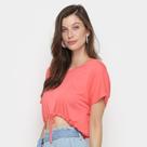 Blusa feminina manga curta cor goiaba tam m