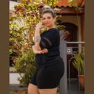 Blusa Feminina Manga Curta Detalhe Em Tule Plus Size