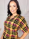 Blusa feminina manga curta em malha poliéster