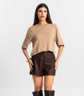 Blusa Feminina Manga Curta em Molecotton Endless Marrom Blusa Feminina Manga Curta em Molecotton Endless Marrom