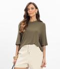 Blusa Feminina Manga Curta em Molecotton Endless Verde Blusa Feminina Manga Curta em Molecotton Endless Verde