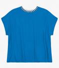 Blusa Feminina Manga Curta em Viscose Secret Glam Azul Blusa Feminina Manga Curta em Viscose Secret Glam Azul