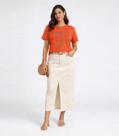 Blusa Feminina Manga Curta Estampada Select Laranja