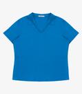 Blusa Feminina Manga Curta Gola V Secret Glam Azul