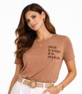 Blusa Feminina Manga Curta Infinita Cor Marrom
