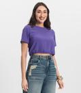 Blusa Feminina Manga Curta Infinita Cor Roxo Blusa Feminina Manga Curta Infinita Cor Roxo
