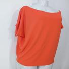 Blusa Feminina Manga Curta Laranja Ombro a Ombro
