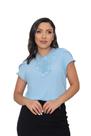 Blusa feminina manga curta moda evangélica crepe sku:b07