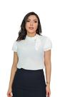 Blusa feminina manga curta moda evangélica crepe sku:b101