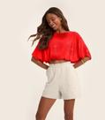 Blusa Feminina Manga Curta Rovitex Laranja