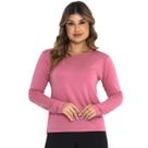 Blusa Feminina Manga Longa Academia Elegante Térmica Gola Redonda Blusinha Lisa Inverno Confortável