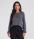 Blusa Feminina Manga Longa Bufante Endless Cinza
