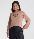 Blusa Feminina Manga Longa Bufante Endless Marrom